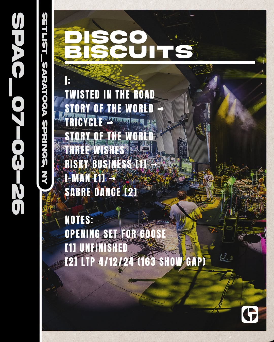 Goose Welcome Members of moe., Disco Biscuits at SPAC